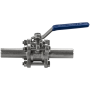 Кран шаровый приварной трехсоставной нержавеющий (3PC), AISI316 DN10 (3/8"), (CF8M), PN64