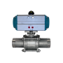 Кран шаровый приварной, AISI304 DN40 (1_1/2"), с двухсторонним пневмоприводом AT75D