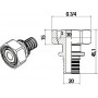 Переходник Stout SFA 0034 20xG 3/4, аксиальный, с накидной гайкой, присоединение евроконус