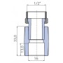 Переходник Ekoplastik 16x1/2, с накидной гайкой