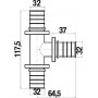 Тройник Stout SFA 0013 32x32x32, аксиальный