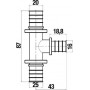 Тройник Stout SFA 0014 25x16x20 аксиальный