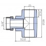 Тройник Ekoplastik  25x3/4x25 с накидной гайкой